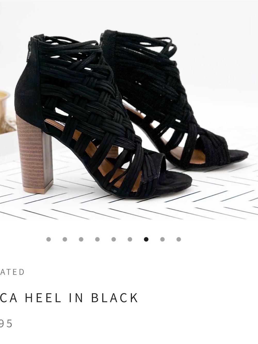 Silica Black Strappy Block Heel size 8 - NIB retail $69